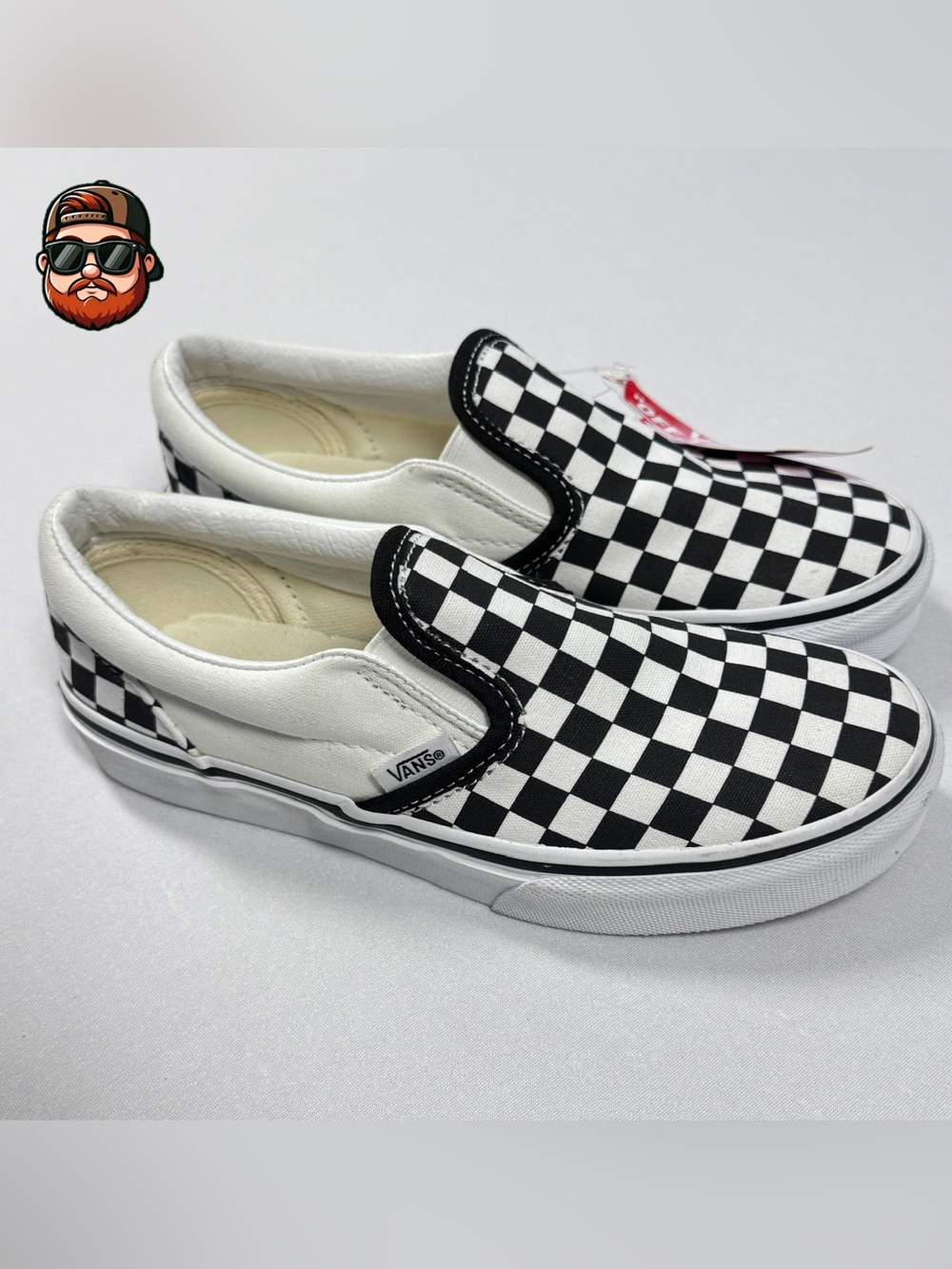 VANS Checkered Shoes Black and White Kids Size 3 Youth Unisex New